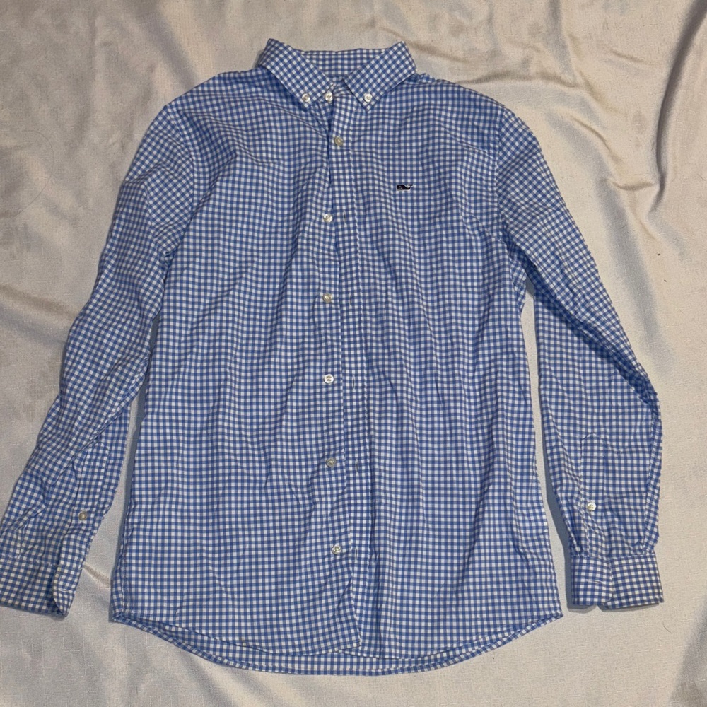 Vineyard Vines Blue and White Checkered Shirt